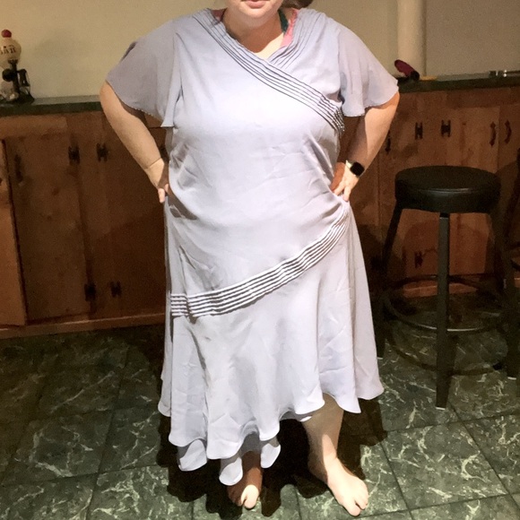 Candlelight & champagne plus size 28W bluish purple dress - Picture 2 of 5